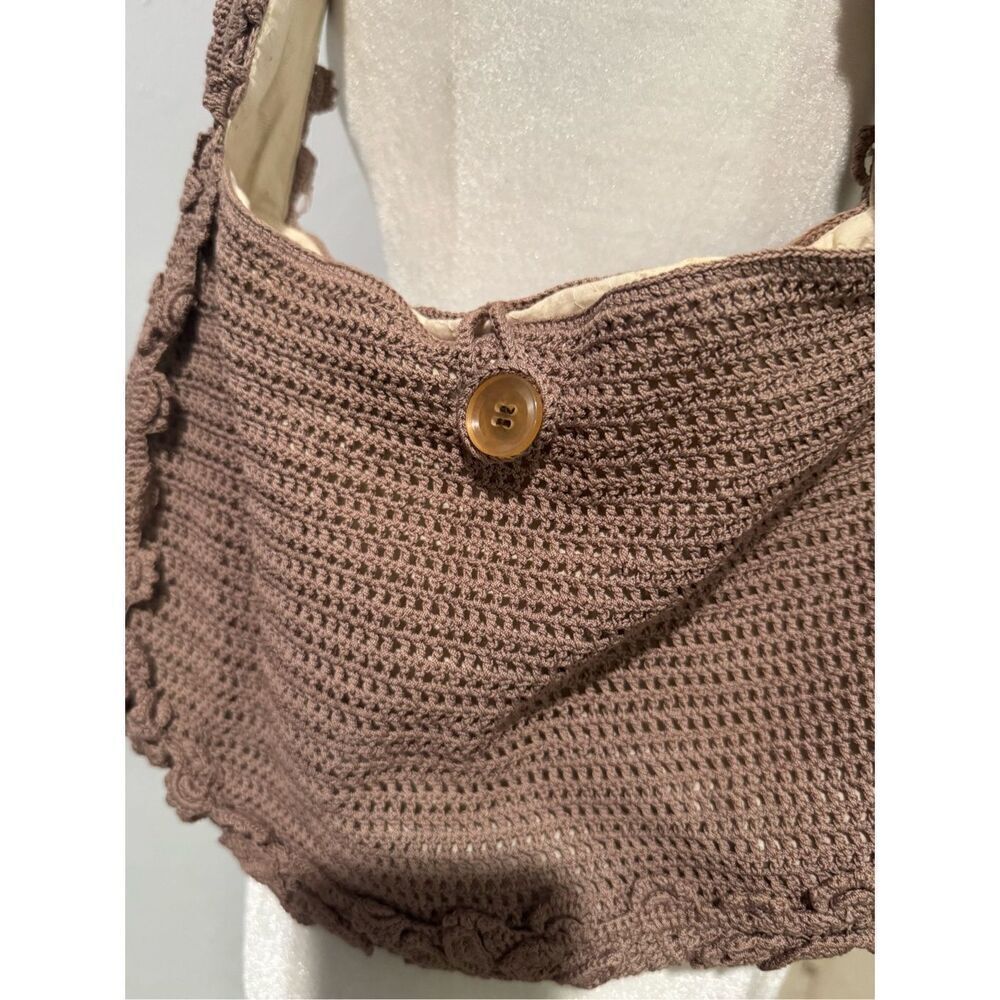 Handbag crotchet knit floral embroidered purse - Picture 7 of 10